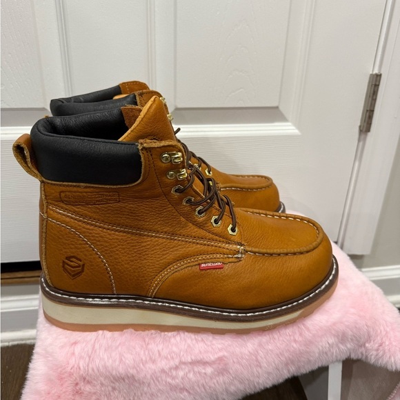 Sureway LT Brown Leather Work Lace Up Boots Oil Slip Resist SW601MS Mens 10.5 - Picture 3 of 16